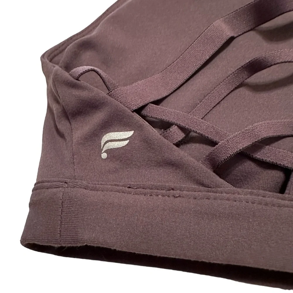 Fabletics Sports Bra Burgundy Mauve Strappy Racer Back, Small